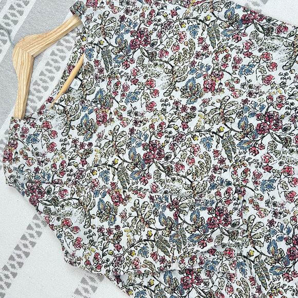 J. Jill Wearever Blouse Top Tunic Floral Paisley Print High Low Hem Womens M - Picture 6 of 11